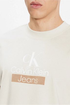 تیشرت اسپرت بژ مردانه Relaxed Calvin Klein - کد 870837668