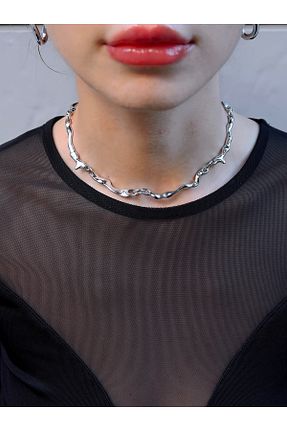 گردنبند استیل ( فولاد ) زنانه رودیوم Roosvel - کد 870208729