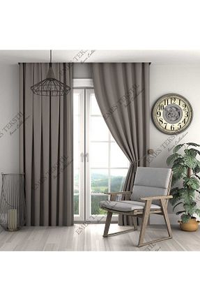 پرده زمینه قهوه ای پلی استر Pierre Cardin - کد 870768638