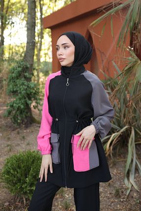 ست گرمکن حجاب مشکی زنانه رگولار Ryzi Moda - کد 853031121