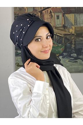 روسری مشکی Puantiyeli BUTİKAMBAR - کد 870228591