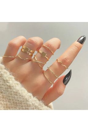انگشتر جواهر طلائی زنانه فلزی Ervalina - کد 870227733