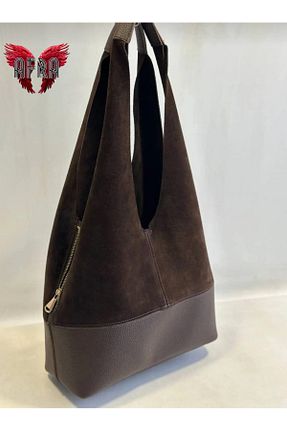 کیف دوشی قهوه ای زنانه چرم خالص Afra - کد 870231897