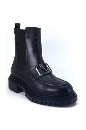 کفش کلاسیک مشکی زنانه چرم خالص venüs ayakkabı - کد 870233912