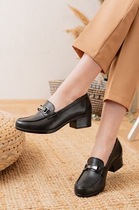 کفش کژوال مشکی زنانه چرم خالص Dericalle shoes - کد 820530815
