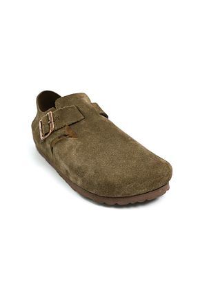 کفش کژوال خاکی زنانه چرم خالص Akman Leather - کد 837526745