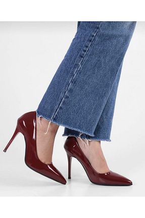 کفش استایلیتو زرشکی پاشنه نازک Alya Shoes - کد 871023027