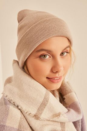 کلاه پشمی بژ زنانه اکریلیک BALIENTE - کد 870240207