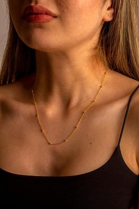 گردنبند نقره طلائی زنانه 925 عیار Işıltı Silver - کد 870274624