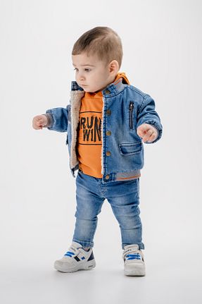 ست بالاتنه و پائین تنه آبی بچه گانه بافت Bubbly - کد 870873331