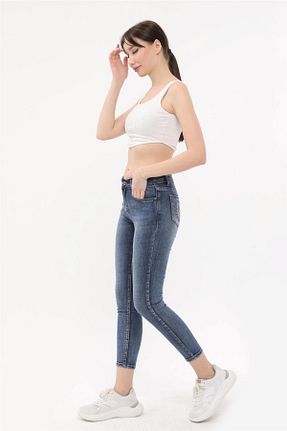 شلوار جین سرمه ای زنانه پاچه تنگ Home Store - کد 809181930