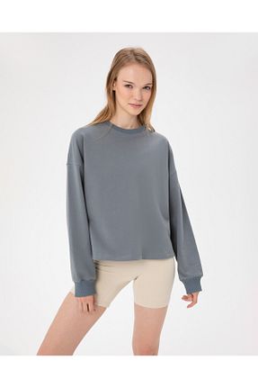 سوئیشرت آبی زنانه ساده Ayma Active - کد 867388826