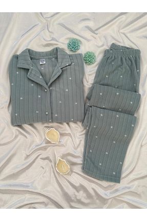 ست لباس راحتی سبز زنانه Kalp Lena Homewears - کد 870298532