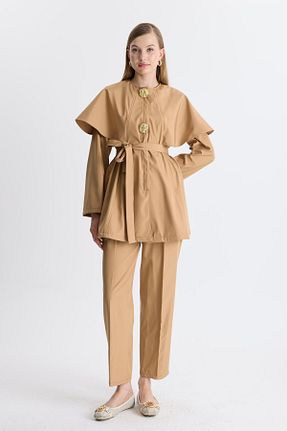 ست بالاتنه و پائین تنه قهوه ای زنانه بافتنی Ahel Tasarım - کد 870305971