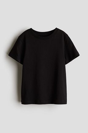 تیشرت مشکی بچه گانه یقه دوچرخه H&M - کد 857901405