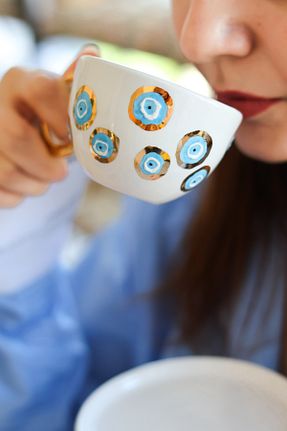 فنجان قهوه سفید 1 نفره Özce Art Ceramic Atelier - کد 870344530