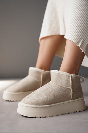 بوت / نیم بوت بژ زنانه جیر Lizzu - کد 870345909