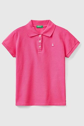 پولوشرت صورتی بچه گانه پارچه United Colors of Benetton - کد 814736062