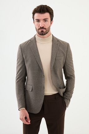 کت قهوه ای مردانه اسلیم فیت Mcr - کد 870364849
