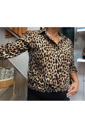 پیراهن قهوه ای زنانه رگولار ELSİN BUTİK - کد 870375417