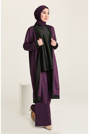 ست بالاتنه و پائین تنه حجاب بنفش زنانه Relaxed sefamerve - کد 846476968