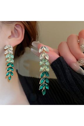 گوشواره جواهر سبز زیرکن begüm jewelery - کد 870369232