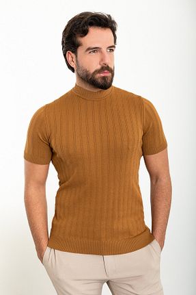 پلیور قهوه ای مردانه اسلیم فیت Mcr - کد 813883620