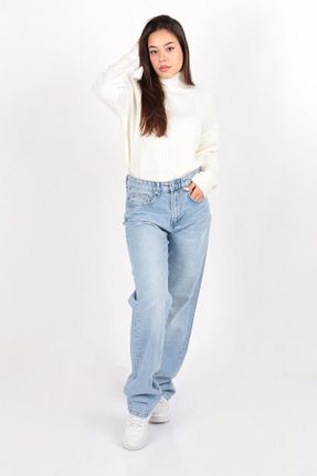 شلوار جین آبی زنانه پاچه لوله تفنگی LACARINO - کد 870374283