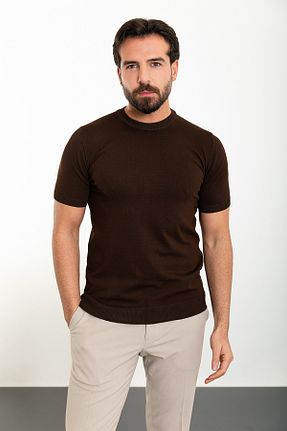 پلیور قهوه ای مردانه ساده Mcr - کد 813880435