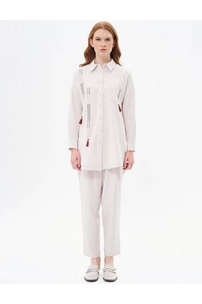 ست بالاتنه و پائین تنه بژ زنانه بافتنی Kayra - کد 870394969