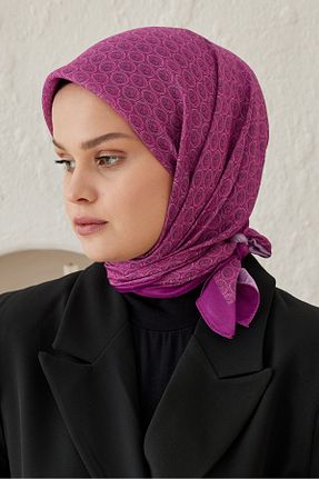 روسری صورتی 100 x 100 Modakaşmir - کد 870404098
