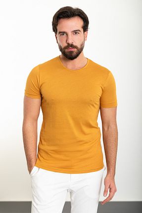تیشرت زرد مردانه اسلیم فیت Mcr - کد 813886786