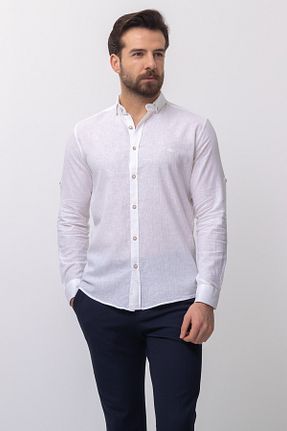 پیراهن سفید مردانه اسلیم فیت Mcr - کد 101889273