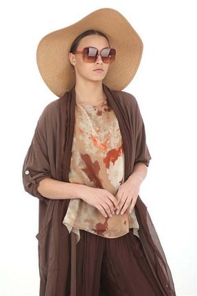 ست بالاتنه و پائین تنه قهوه ای زنانه بافتنی EREN STYLE - کد 870408907
