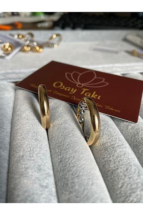گوشواره جواهر طلائی برنجی OSAY - کد 870408094