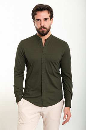 پیراهن خاکی مردانه اسلیم فیت Mcr - کد 813892445