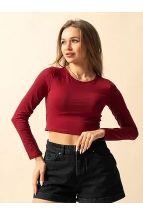 بلوز زرشکی زنانه ساده FUSİON AND WEAR - کد 870414870