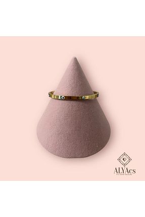 دستبند استیل (فولاد) طلائی زنانه استیل ضد زنگ alyacs - کد 870414036
