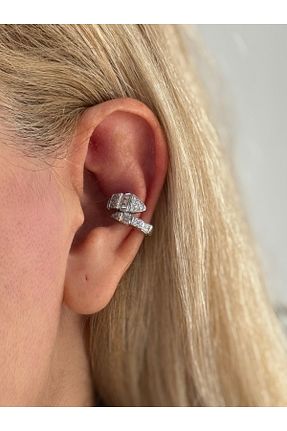 گوشواره غضروفی جواهر زنانه روکش نقره MioArt - کد 869854885
