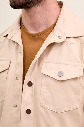 کاپشن بژ مردانه اسلیم فیت Mcr - کد 827808866