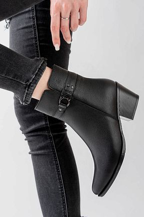 بوت / نیم بوت مشکی زنانه چرم خالص Dericalle shoes - کد 808184548