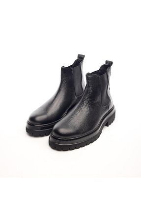 بوت / نیم بوت مشکی مردانه چرم خالص Derinet - کد 870482950