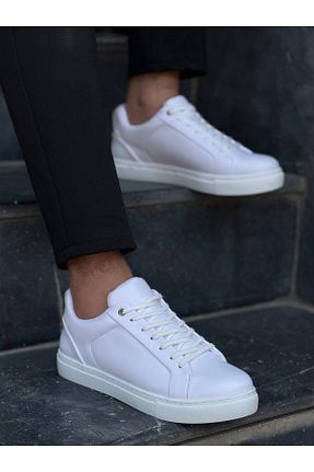 کفش اسنیکر سفید مردانه بند دار BZ Moda - کد 870489370