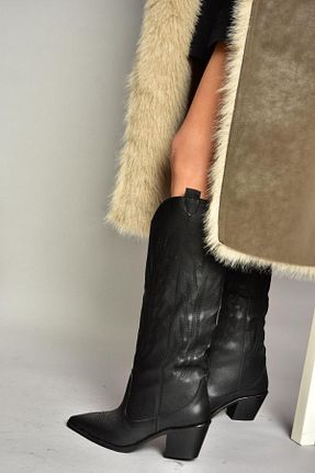 چکمه مشکی زنانه چرم مصنوعی Fox Shoes - کد 870485438