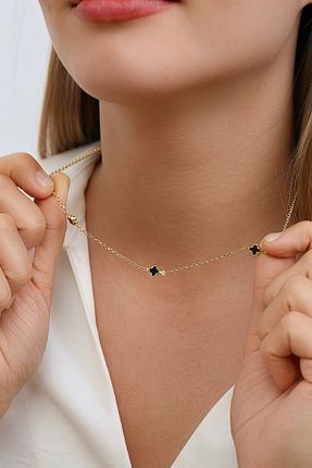 گردنبند طلا مشکی زنانه 14 عیار Altınkesesi - کد 866619354