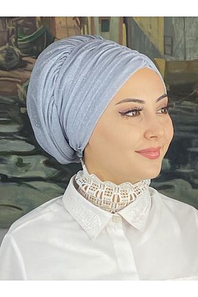 روسری طوسی شیفون BUTİKAMBAR - کد 870782844