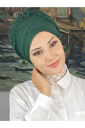 روسری سبز شیفون BUTİKAMBAR - کد 870509221