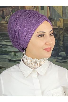 روسری بنفش شیفون BUTİKAMBAR - کد 870500339
