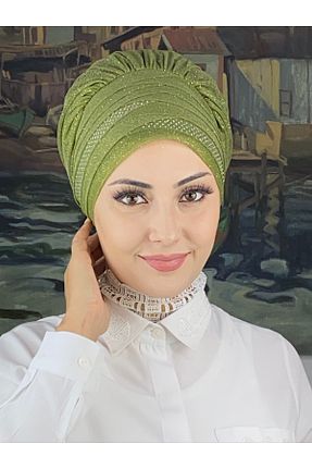 روسری سبز شیفون BUTİKAMBAR - کد 870503041
