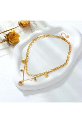 گردنبند استیل ( فولاد ) طلائی زنانه استیل (فولاد) DEMOKAN - کد 870506718